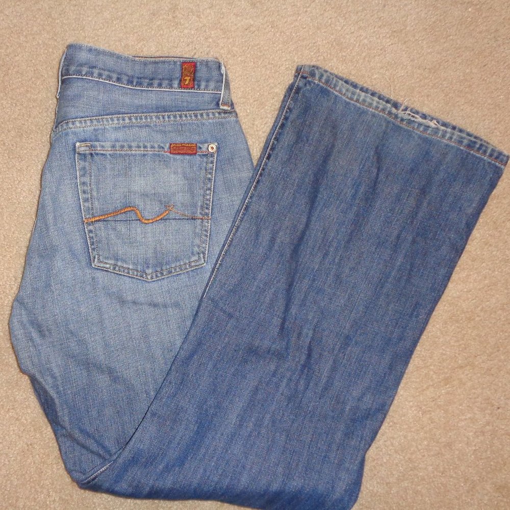 7 For All Mankind Faded Blue Jeans Men's 34 X 32